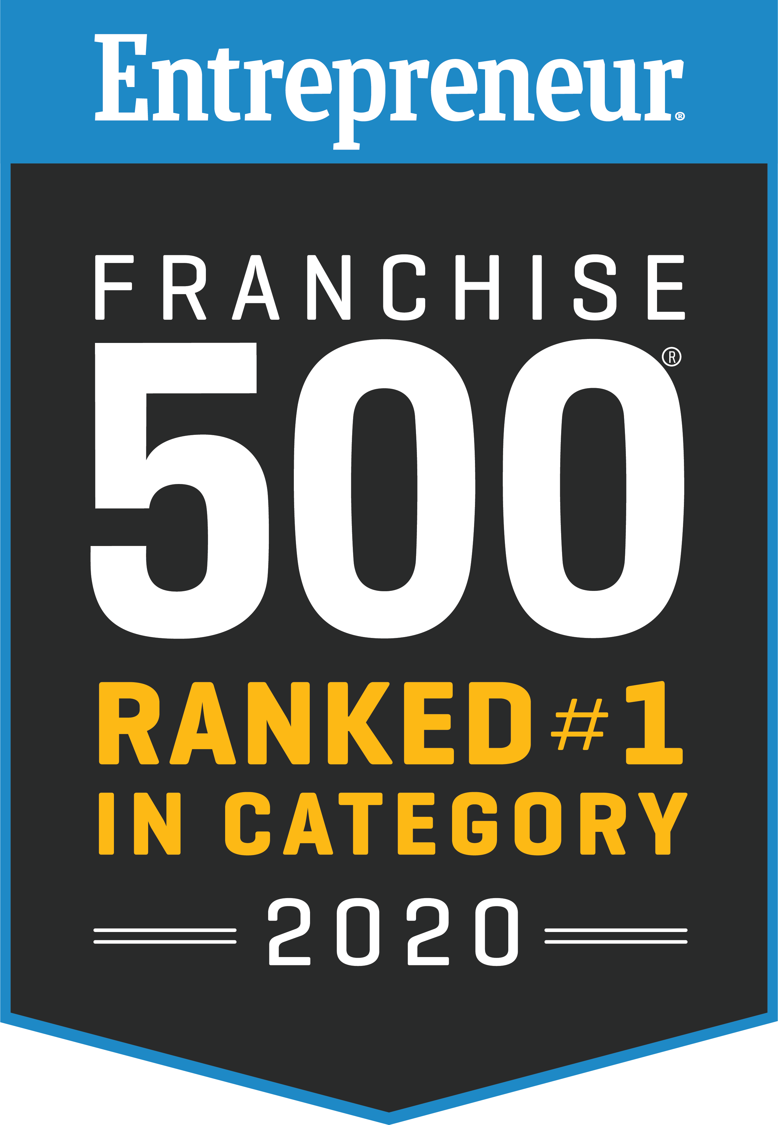 Entrepreneur Franchise 500 #1 in category for 2020 logo